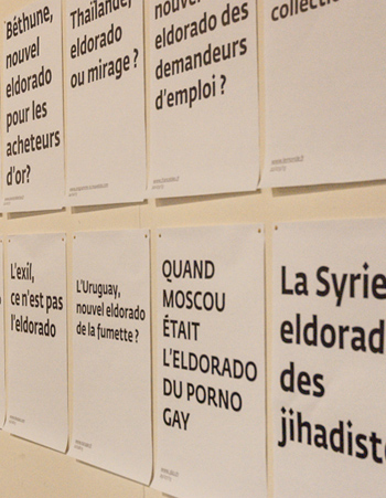 Sélection de titres de presse contenant le terme « eldorado », © Alex Flores