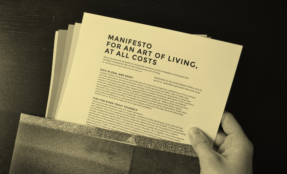 MANIFESTE POUR UN ART DE VIVRE